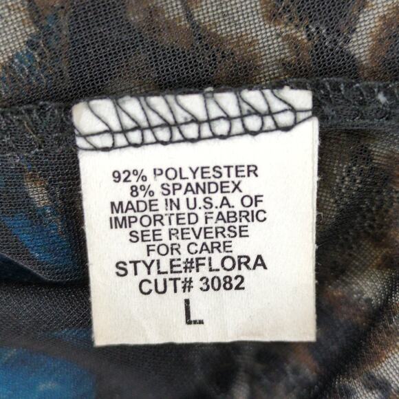 From The Heart Fairy Grunge Sheer Dress Sz L Peacock Animal Print Asymmetrical - Picture 5 of 6